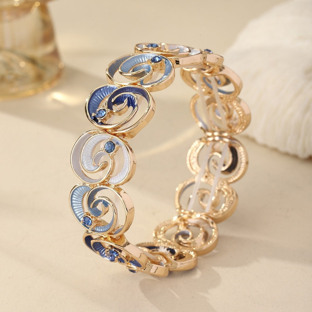Boho Blue Spiral Stretch Bracelet