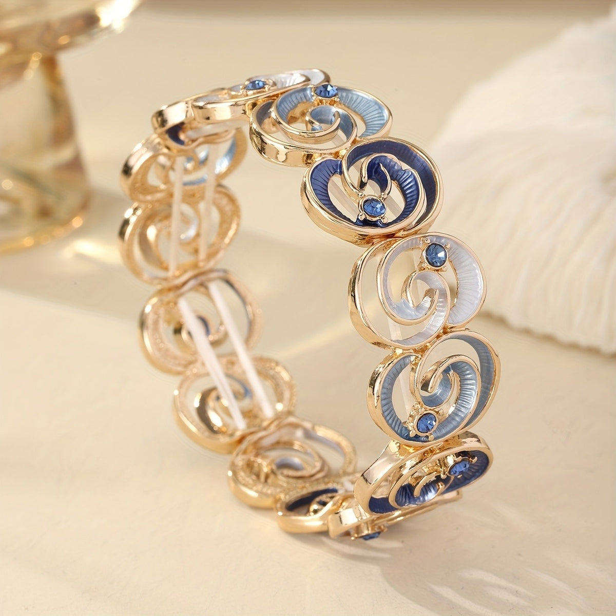 Boho Blue Spiral Stretch Bracelet