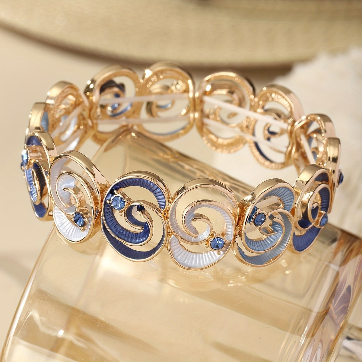 Boho Blue Spiral Stretch Bracelet