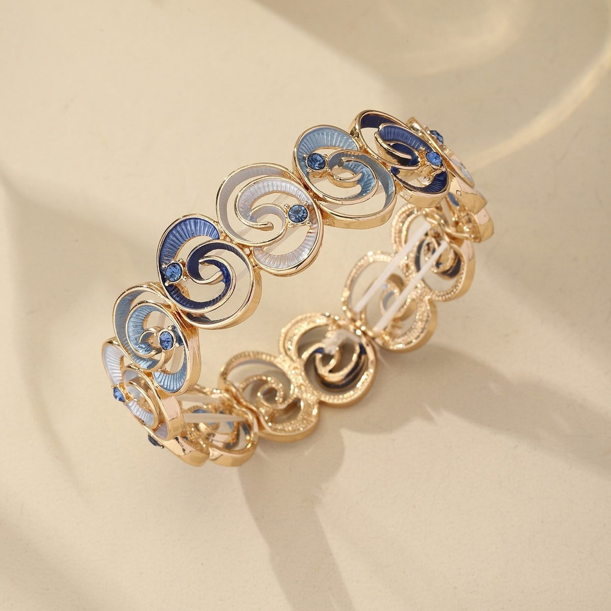 Boho Blue Spiral Stretch Bracelet