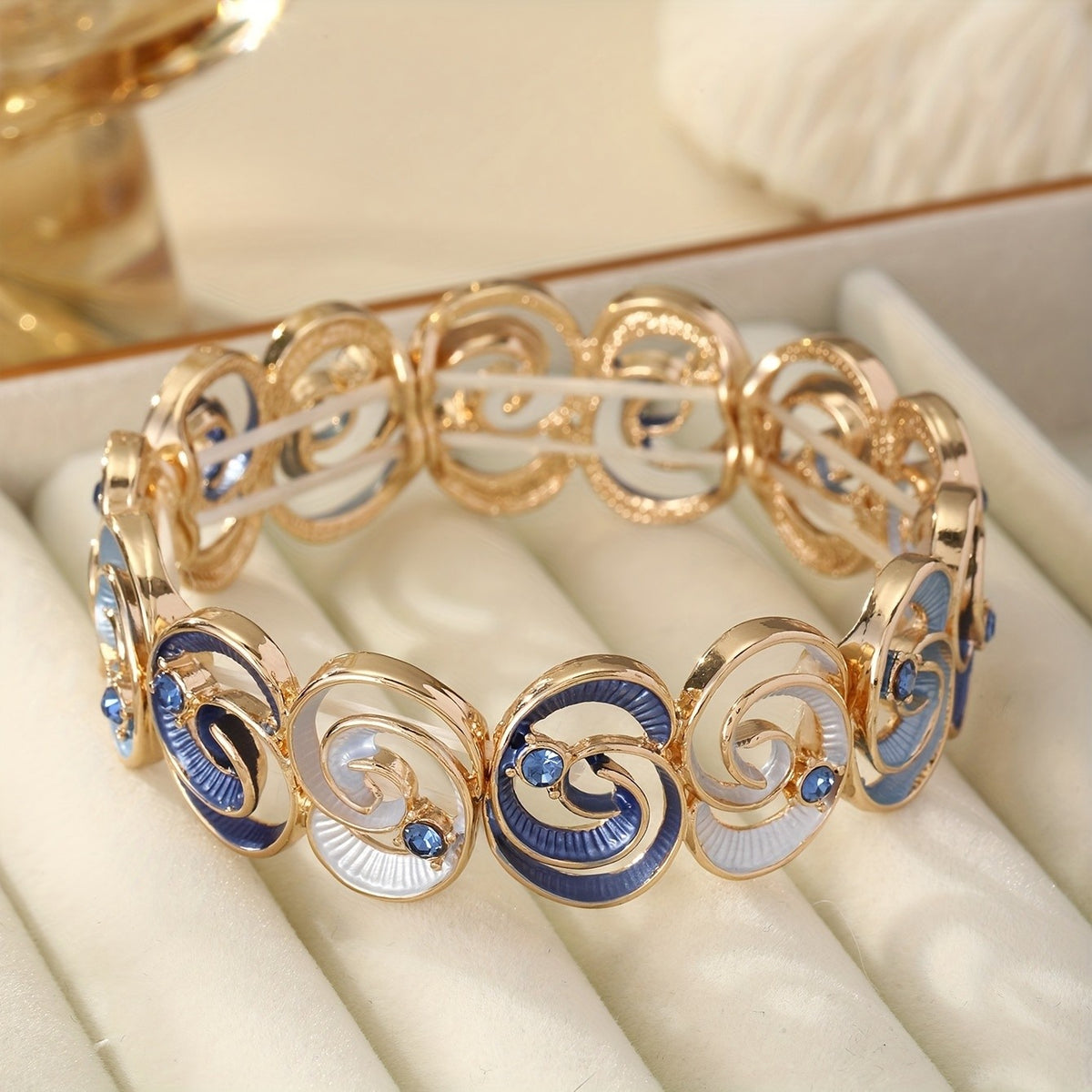 Boho Blue Spiral Stretch Bracelet