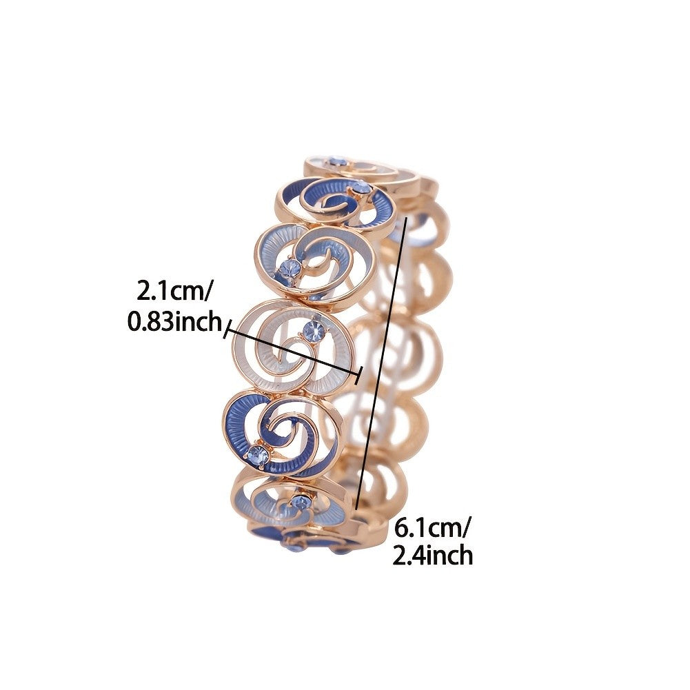Boho Blue Spiral Stretch Bracelet