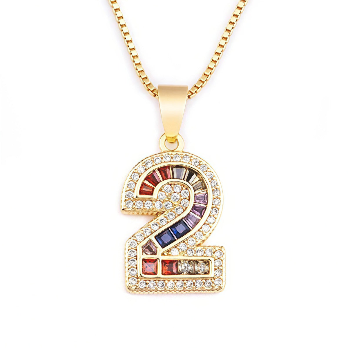 18k Classy Number Pendant Necklace