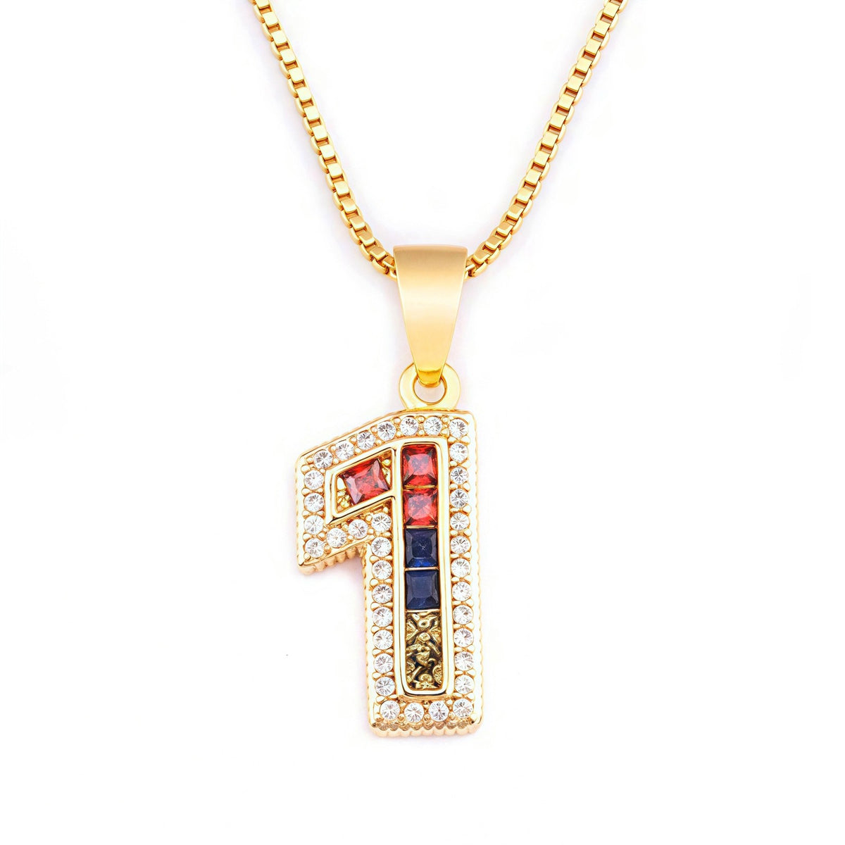 18k Classy Number Pendant Necklace