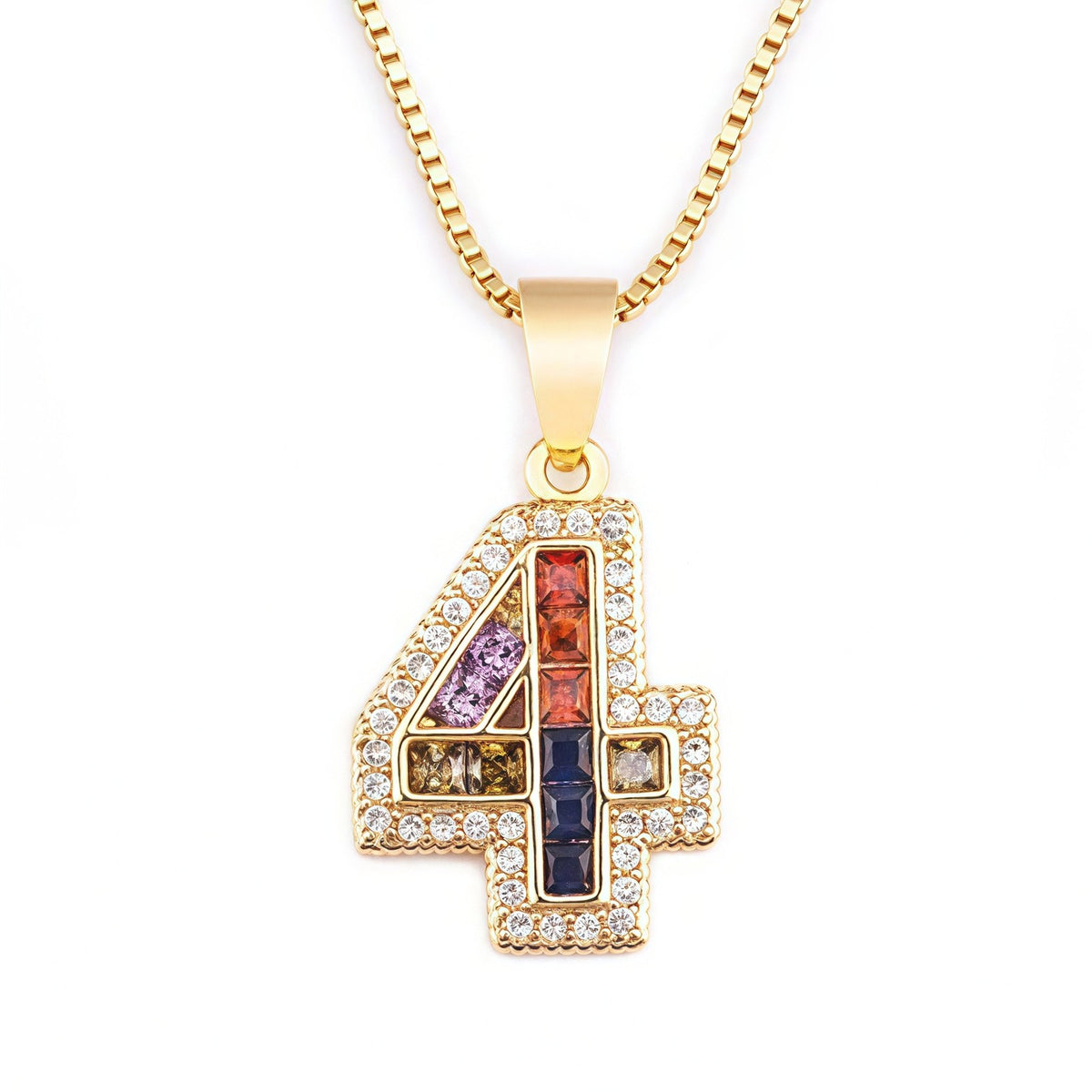18k Classy Number Pendant Necklace