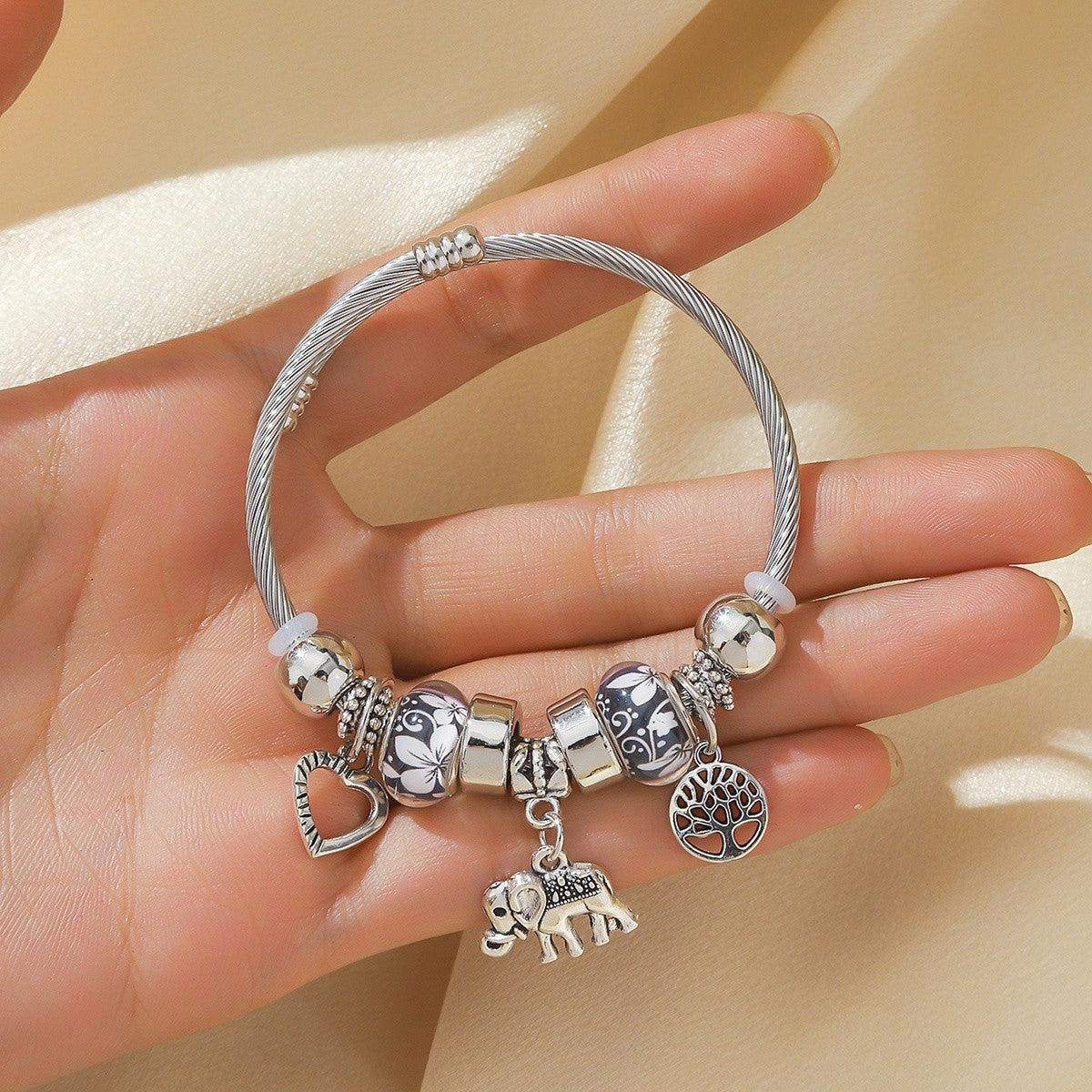 Dainty Elephant Charm Bracelet