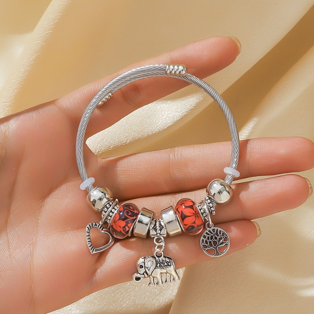 Dainty Elephant Charm Bracelet