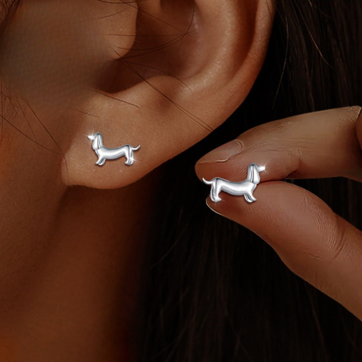 Cute Dachshund Stud Earrings