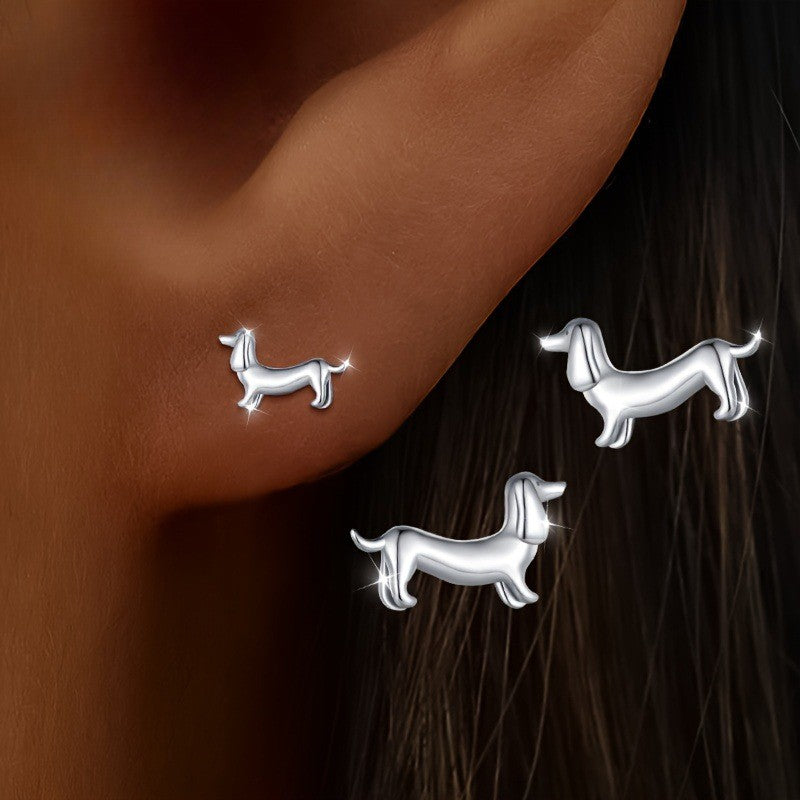 Cute Dachshund Stud Earrings