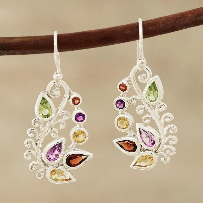 Elegant Multi-Color Leaf Earrings