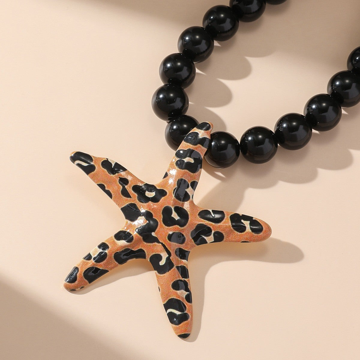 Boho Leopard Starfish Beaded Necklace
