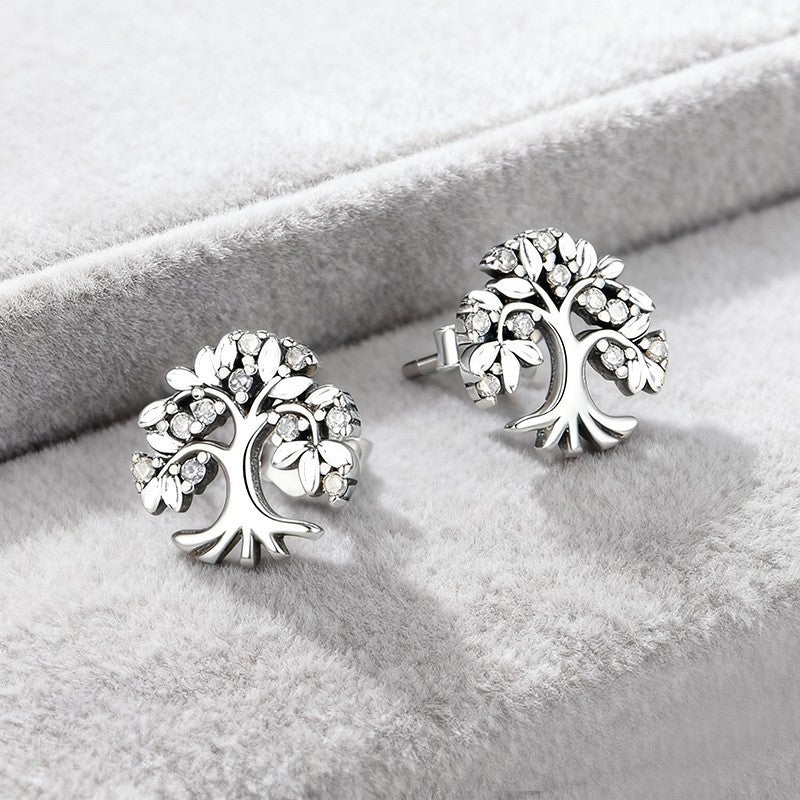 Elegant Tree of Life Stud Earrings