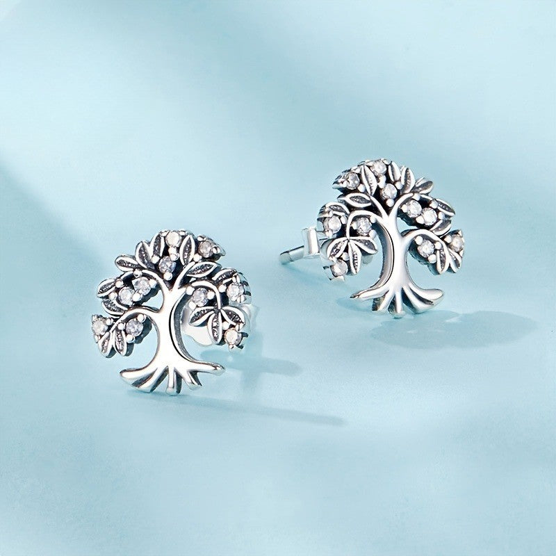 Elegant Tree of Life Stud Earrings