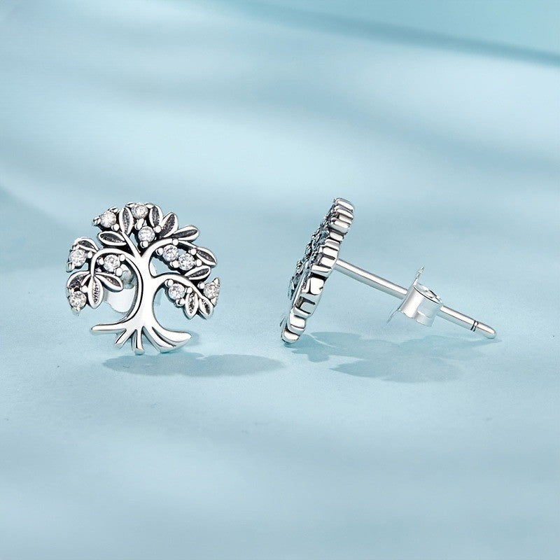 Elegant Tree of Life Stud Earrings