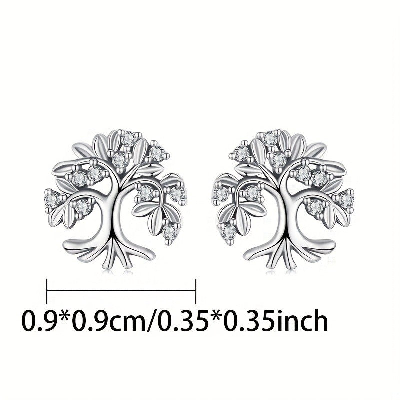 Elegant Tree of Life Stud Earrings