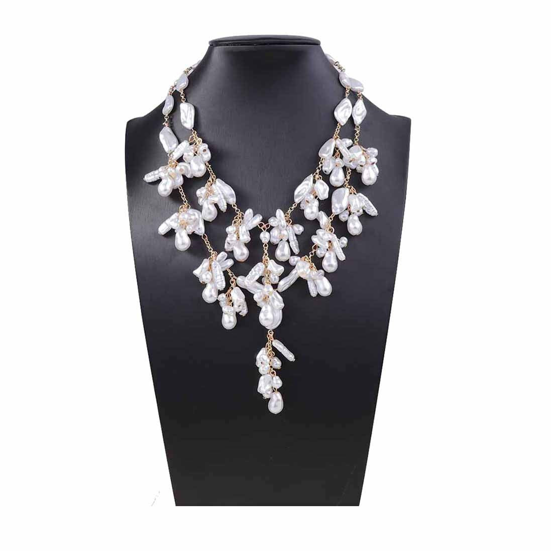 Elegant Cascading Faux Pearl Y-Necklace