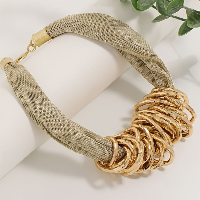 Elegant Geometric Statement Necklace