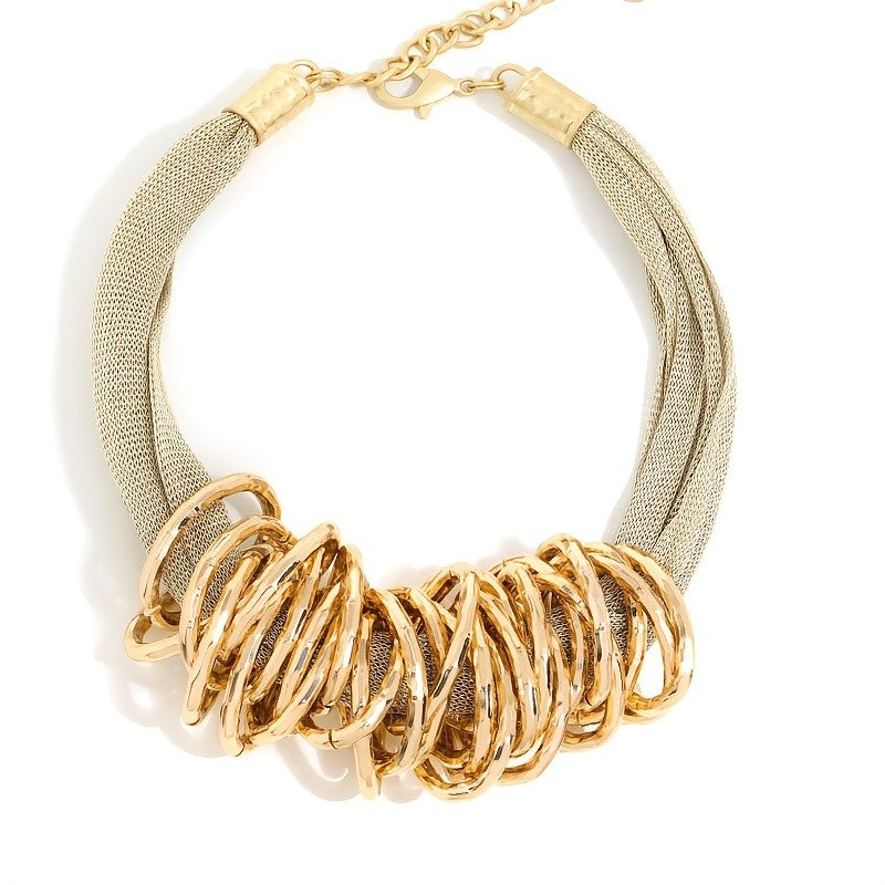 Elegant Geometric Statement Necklace