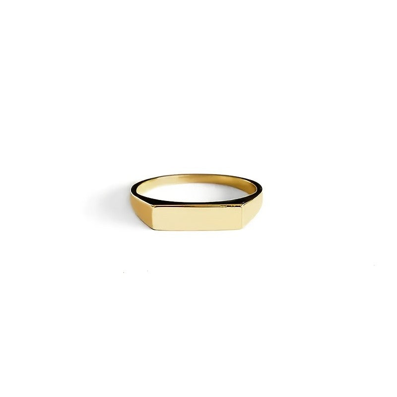 18k Elegant Custom Name Square Ring