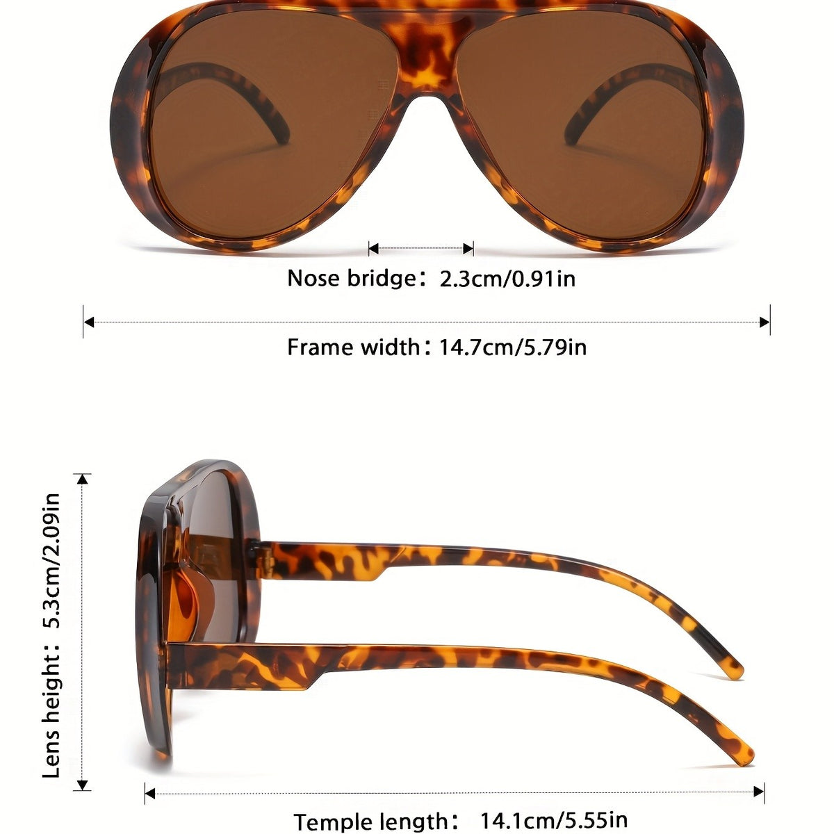 2pc Classy Oversized Aviator Sunglasses