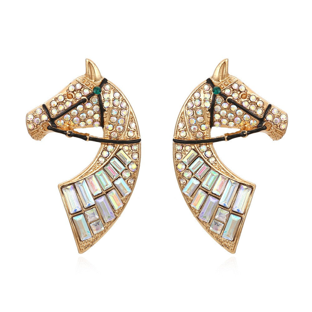 Vintage Boho Horse Statement Earrings