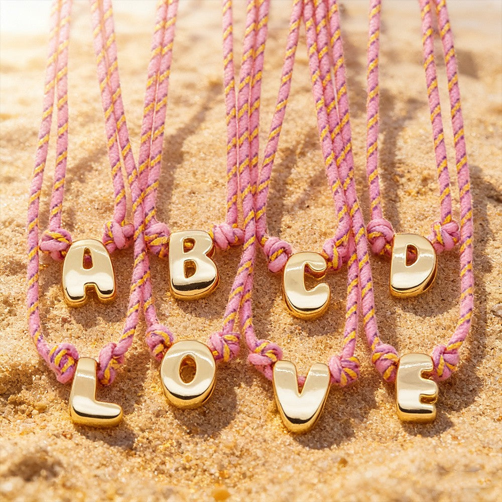 18k Dainty Letter Initial Necklace