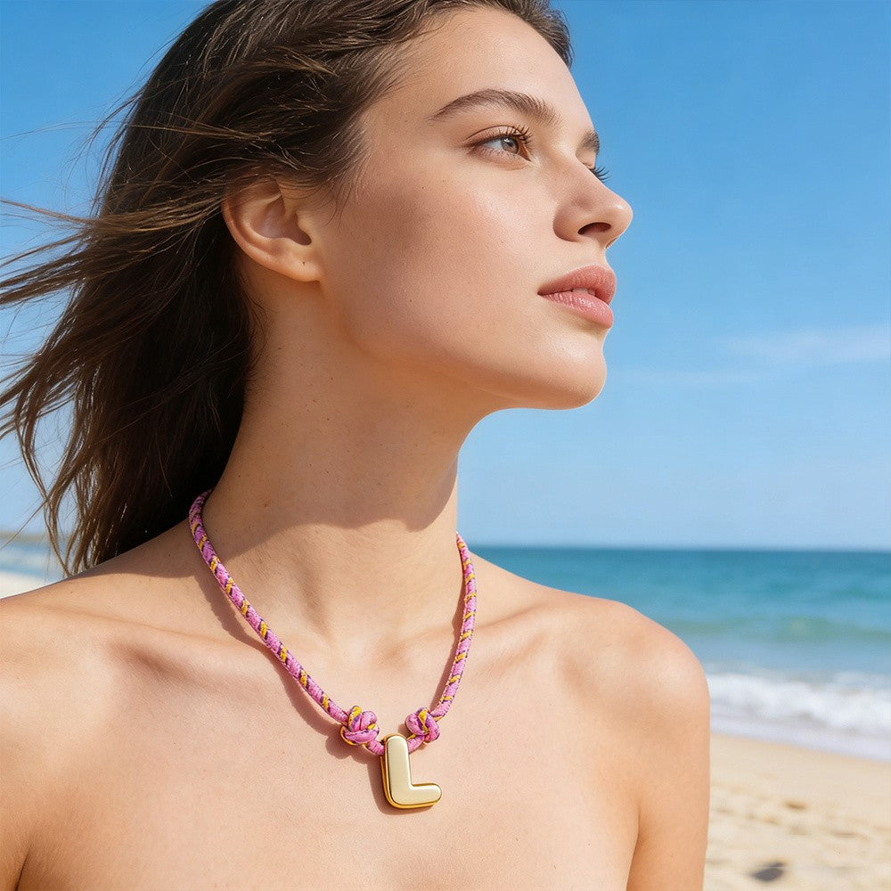 18k Dainty Letter Initial Necklace