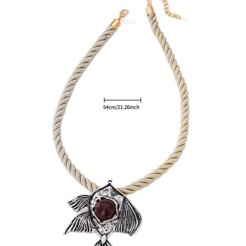 Elegant Fish Pearl Rope Necklace