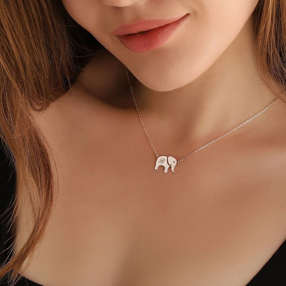 18k Dainty Elephant Necklace