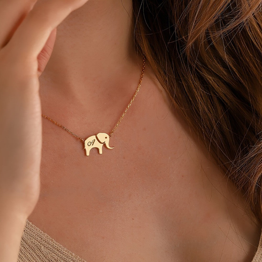 18k Dainty Elephant Necklace