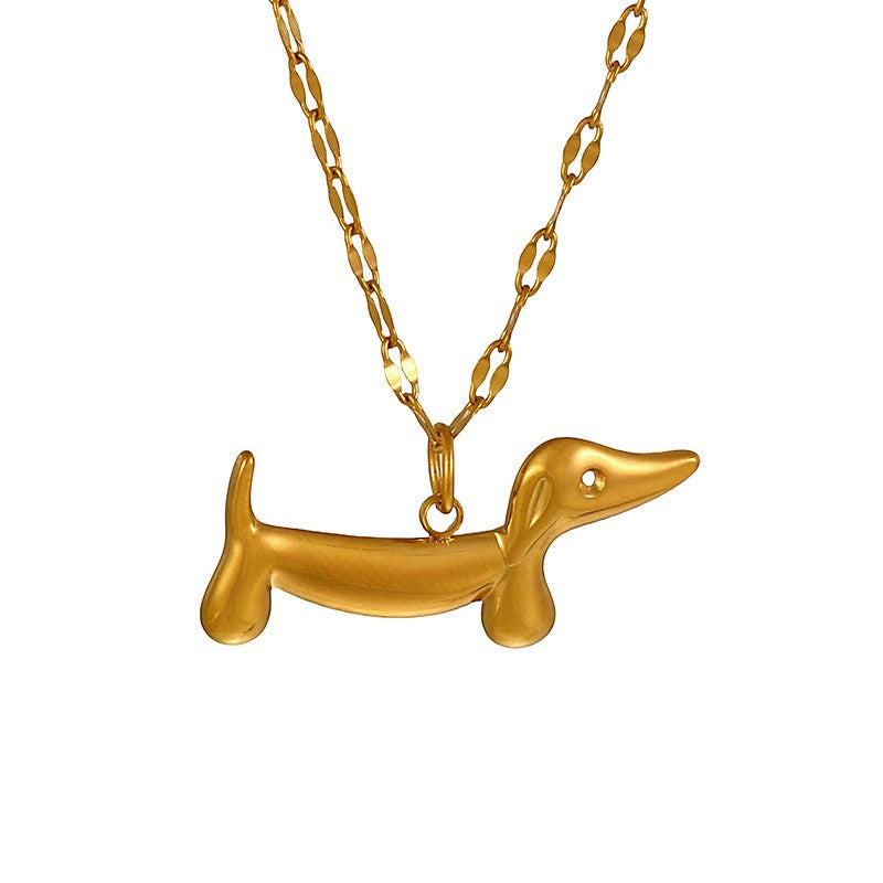 18k Elegant Dachshund Layered Necklace