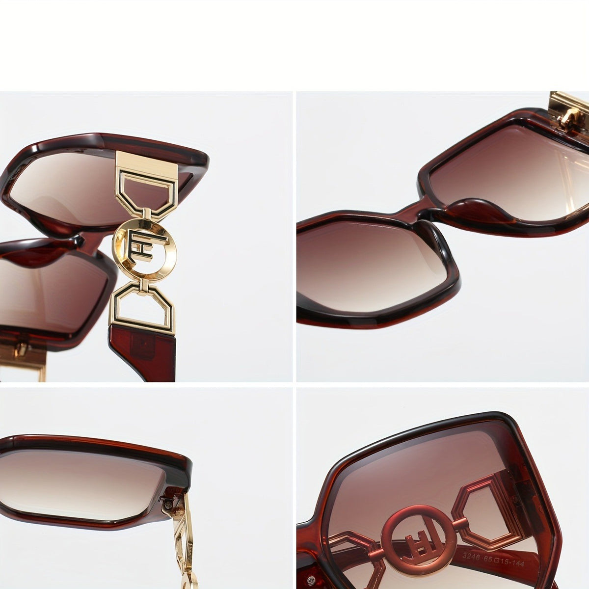 Classy Geometric Link Square Sunglasses