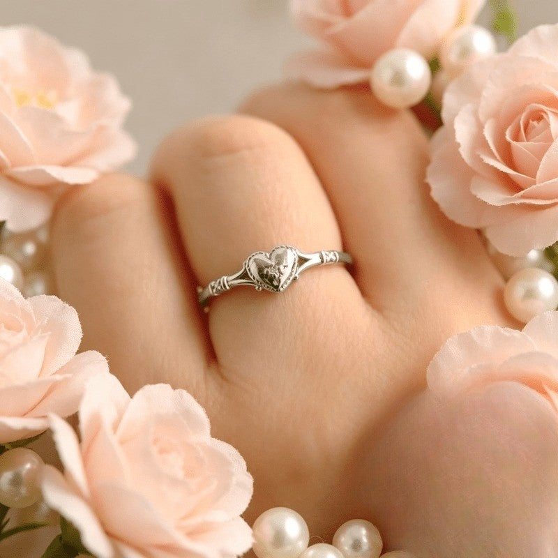 Romantic Heart Star Ring