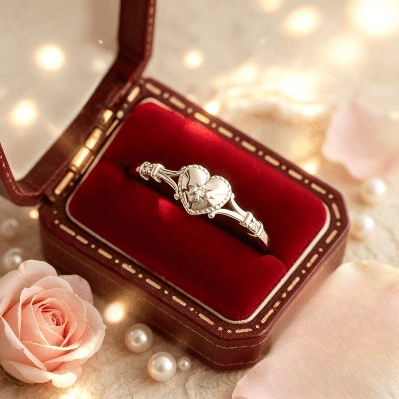 Romantic Heart Star Ring