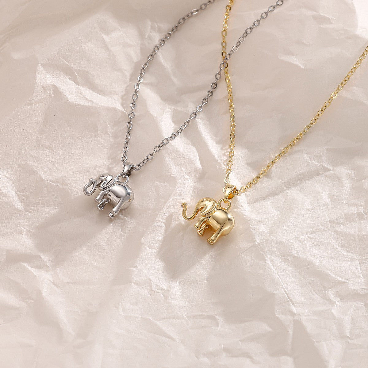 14k Dainty Elephant Necklace