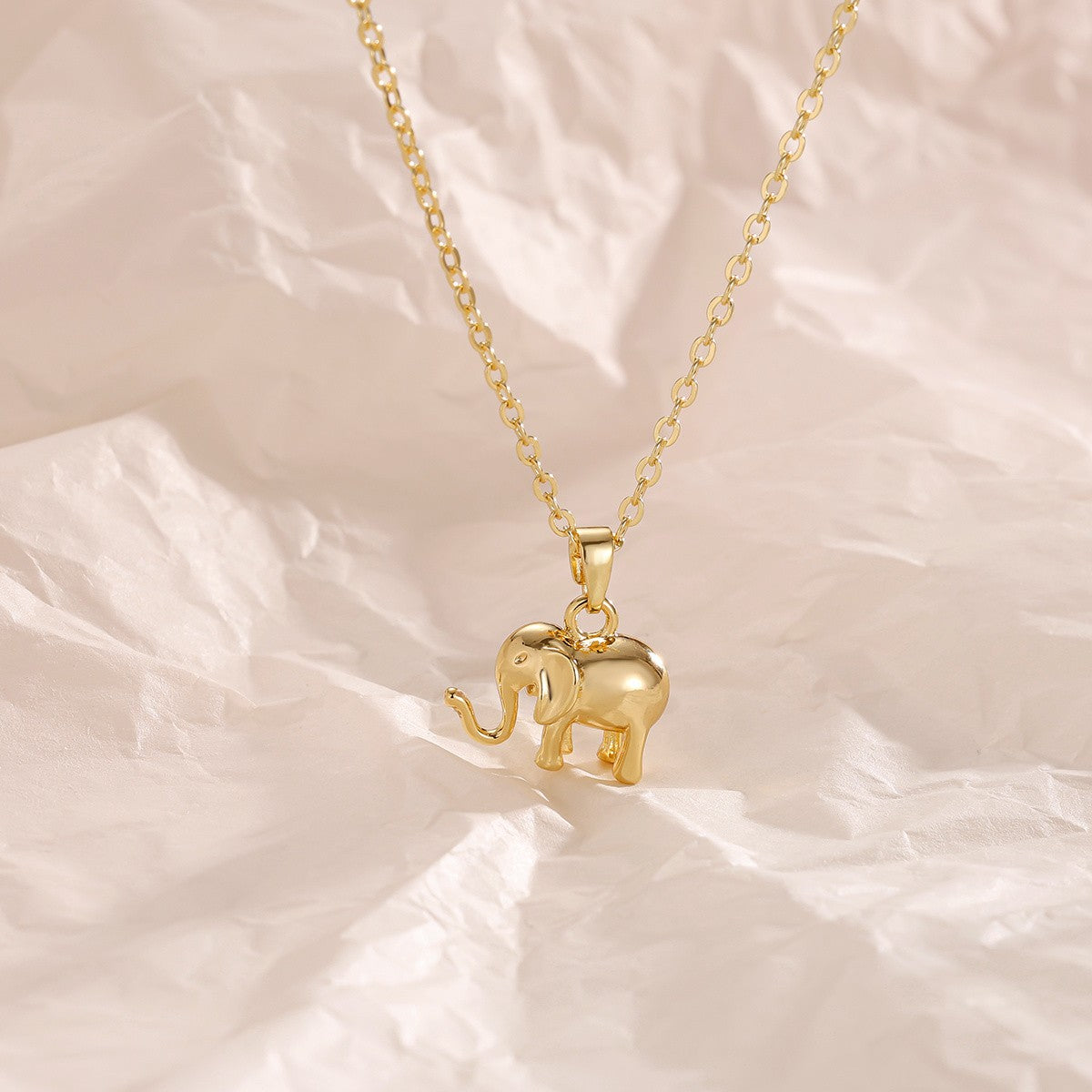 14k Dainty Elephant Necklace