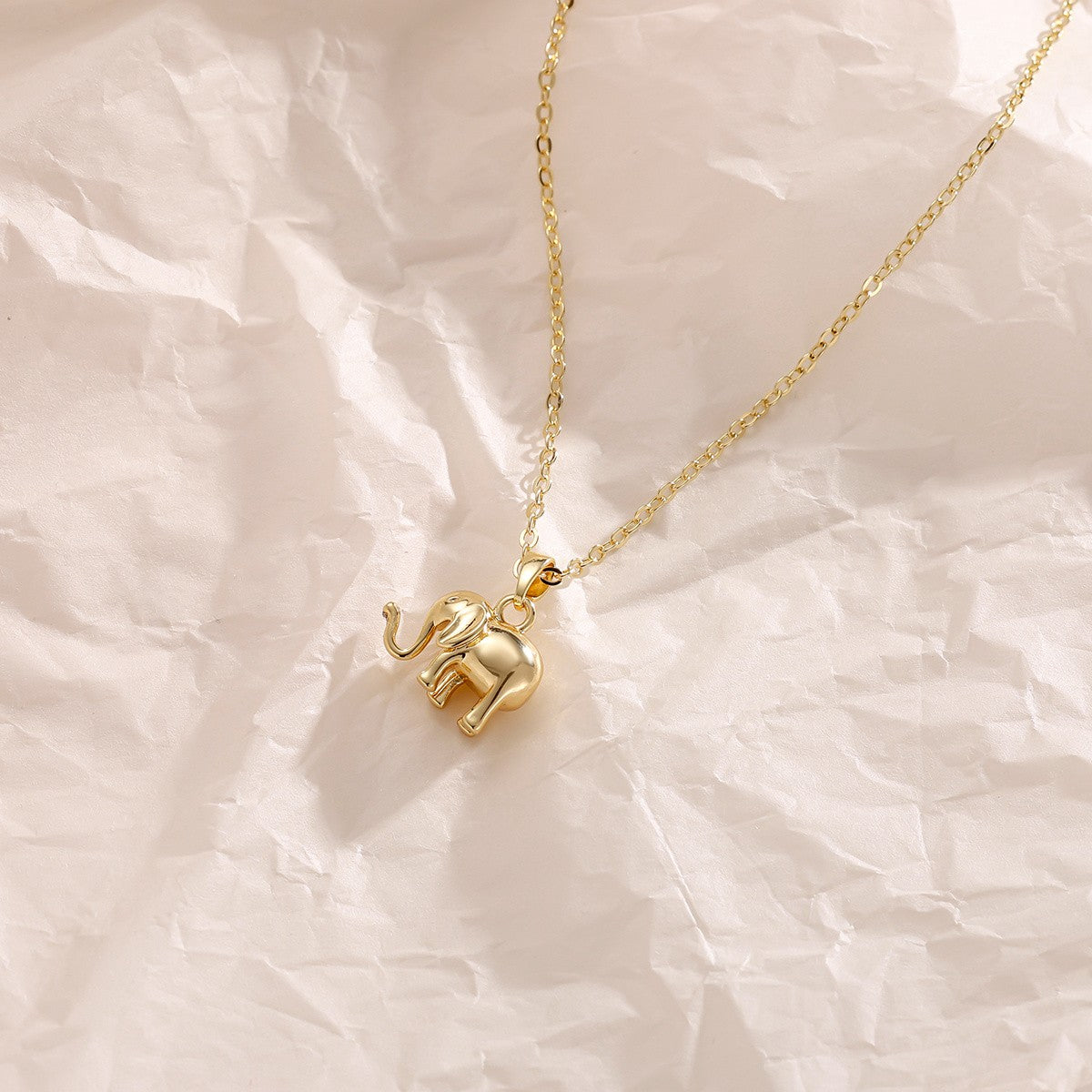 14k Dainty Elephant Necklace