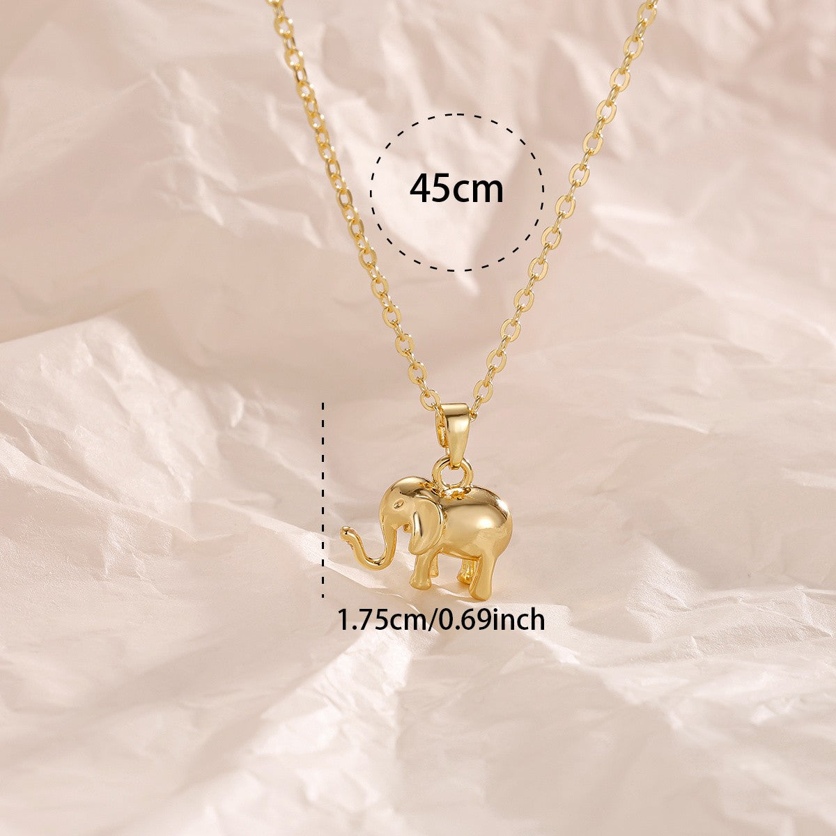 14k Dainty Elephant Necklace