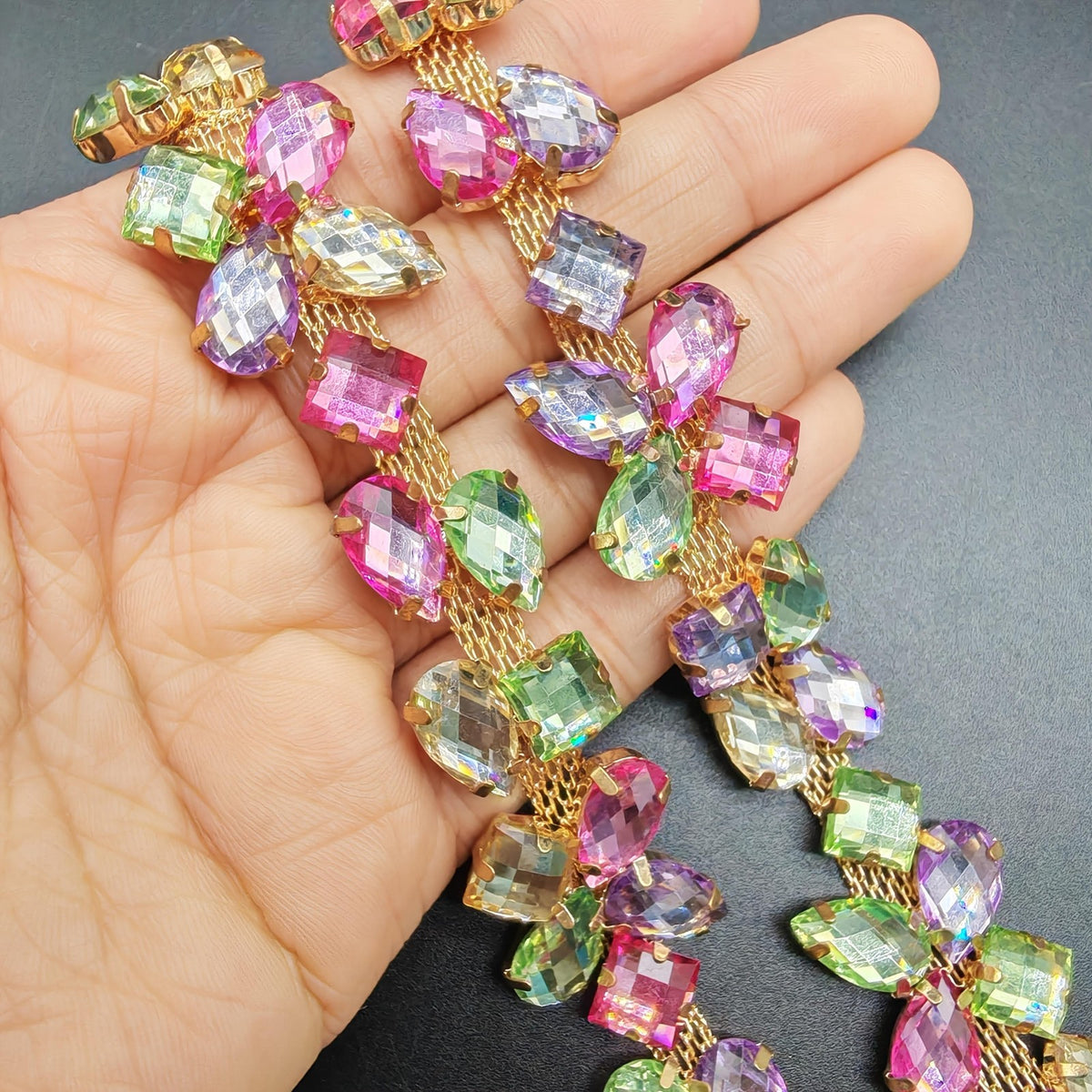 Romantic Multicolor Crystal Chain