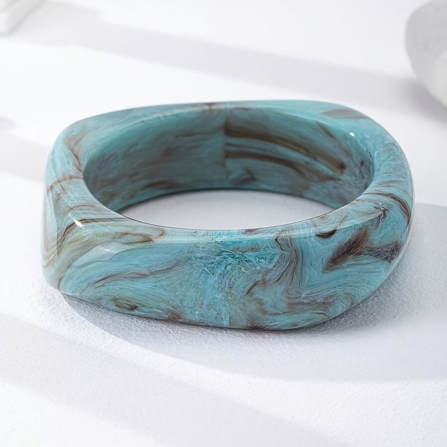 3pc Vintage Marbled Resin Bangle Set