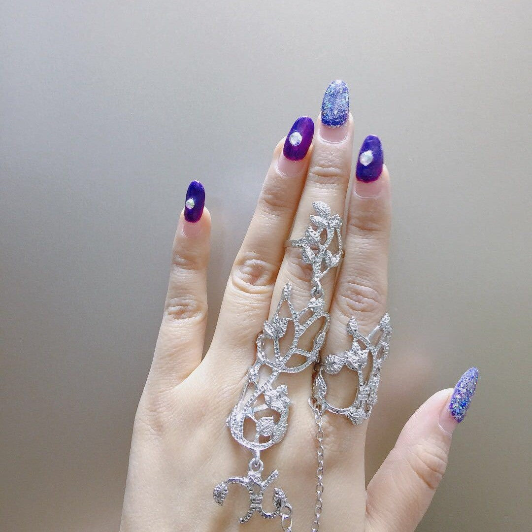 Elegant Vintage Rose Finger Ring Bracelet