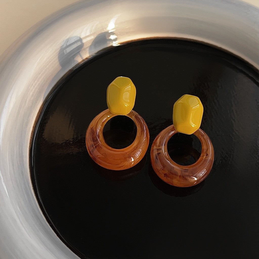 Boho Olive Acrylic Hoop Earrings