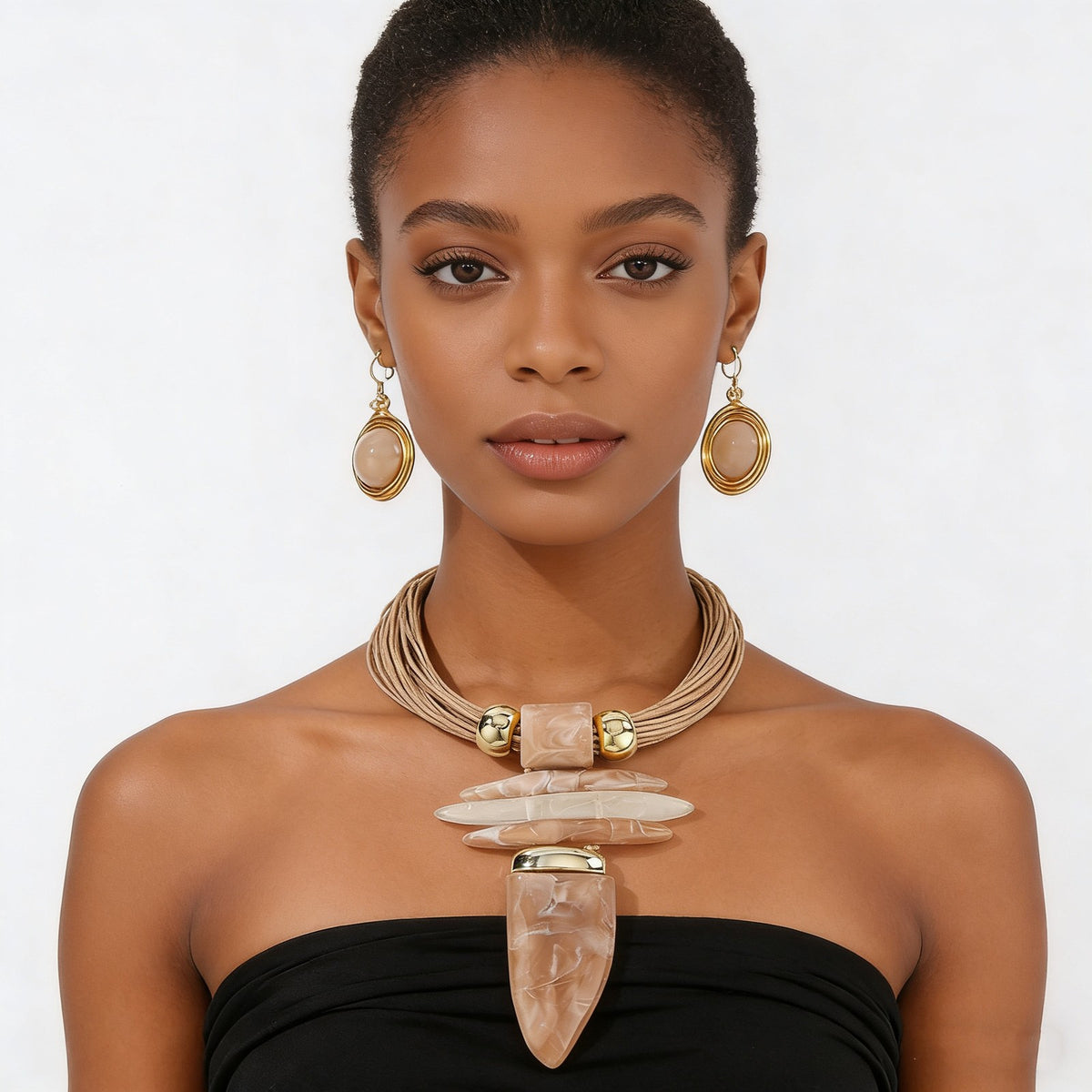 Boho Turquoise Statement Necklace Set