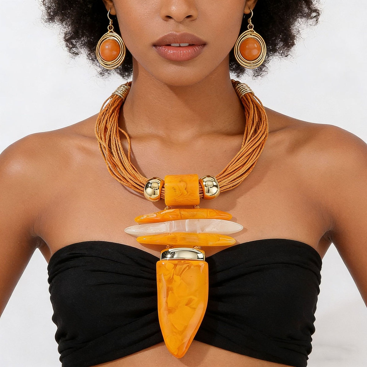 Boho Turquoise Statement Necklace Set