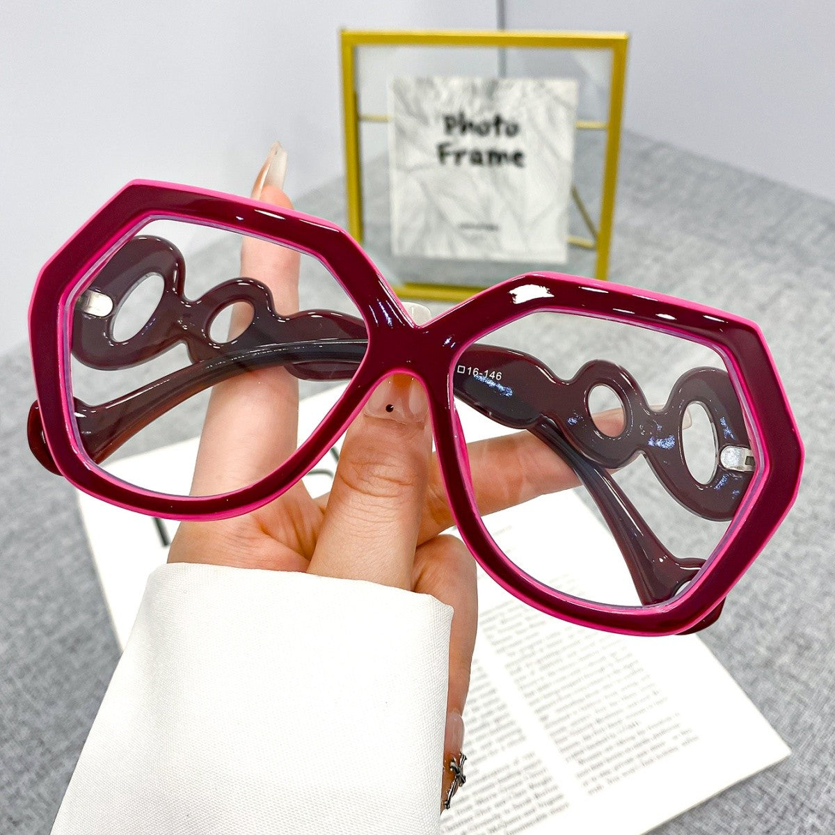 Chic Geometric Blue Reading Glasses