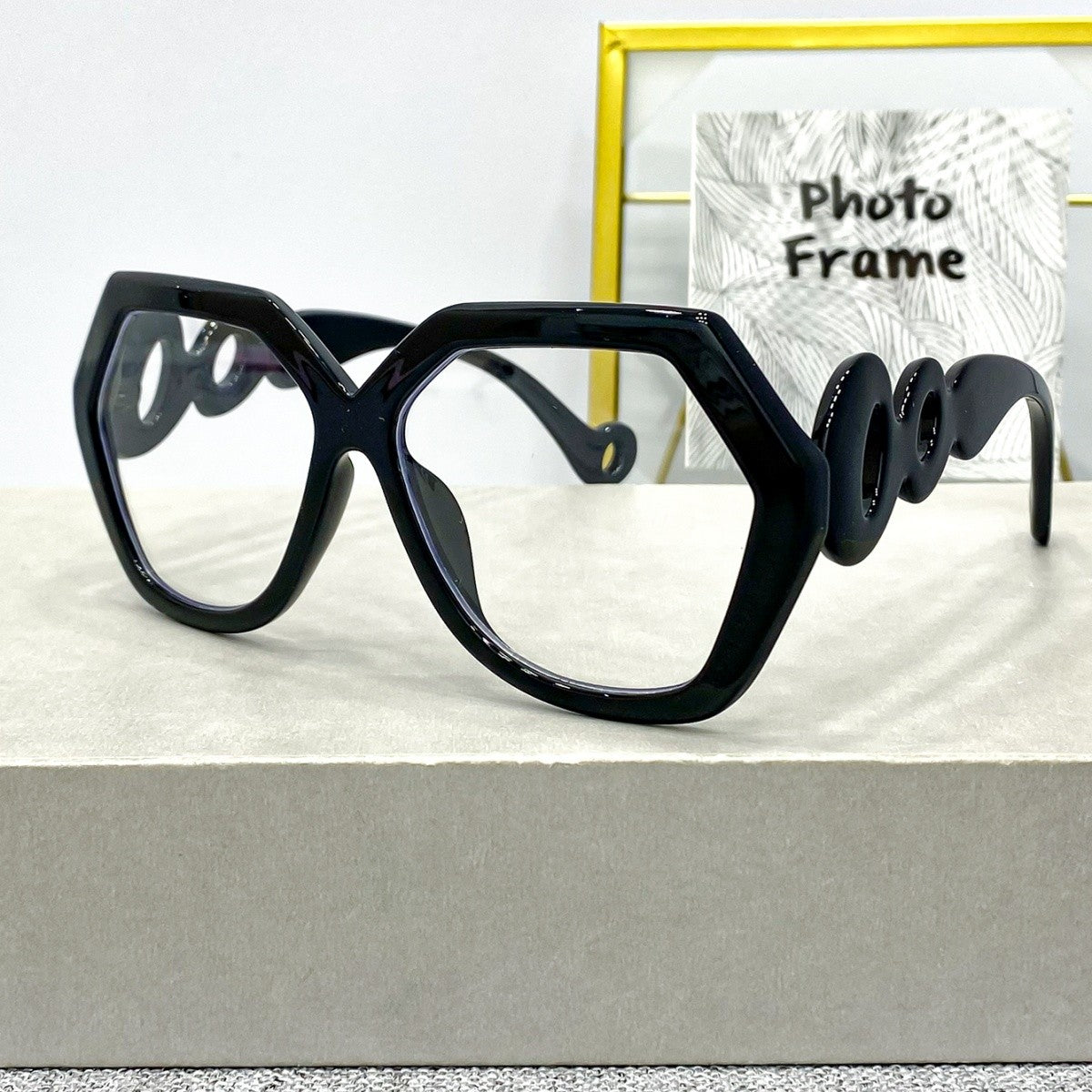 Chic Geometric Blue Reading Glasses