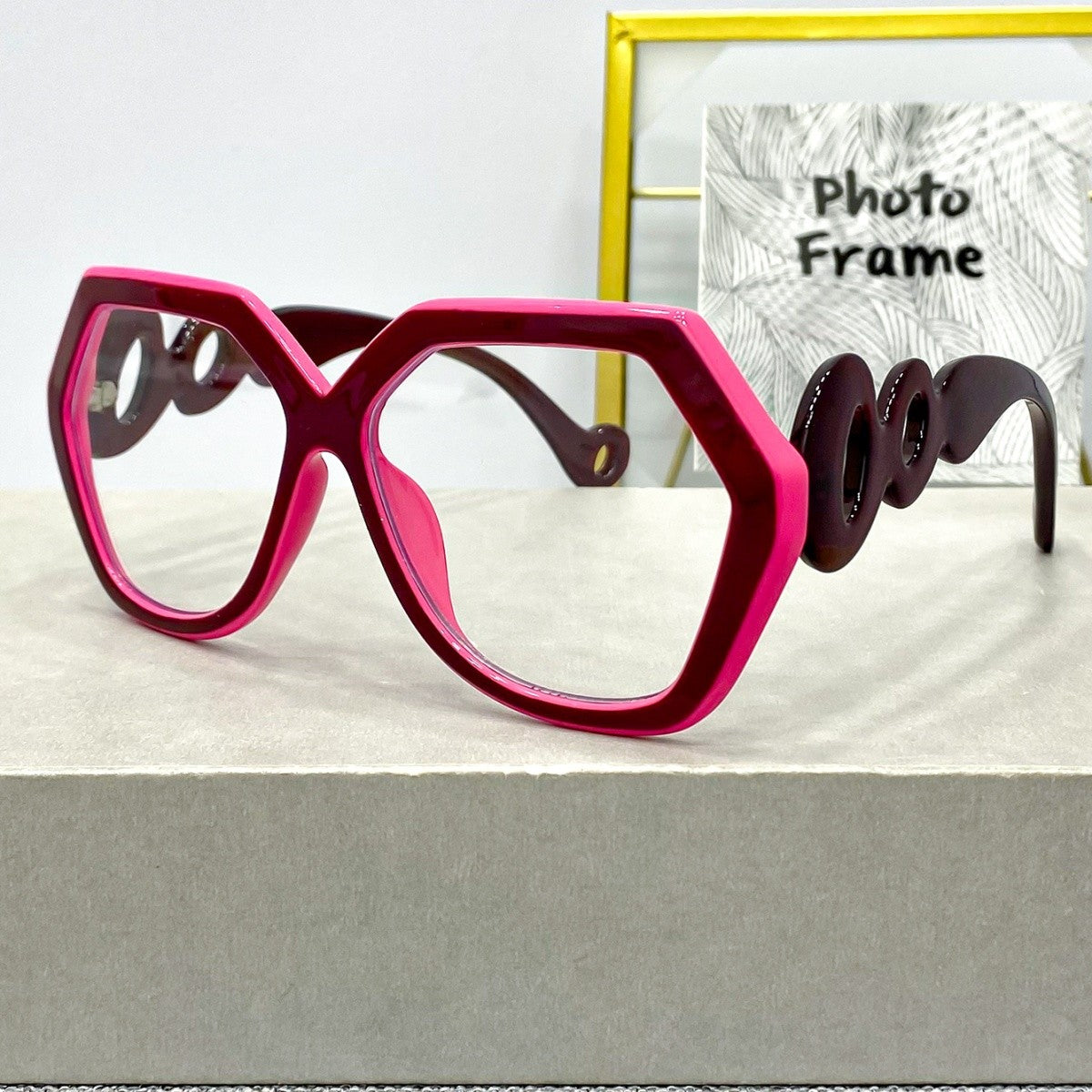 Chic Geometric Blue Reading Glasses