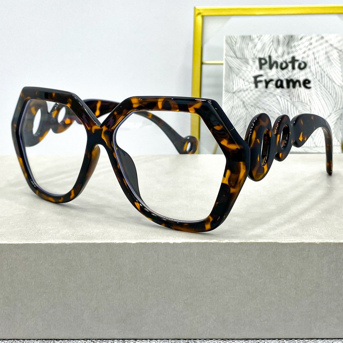 Chic Geometric Blue Reading Glasses