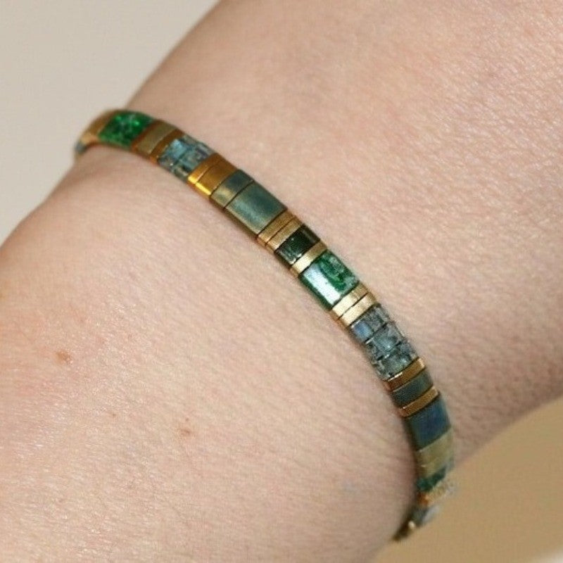 Boho Mosaic Glass Bracelet
