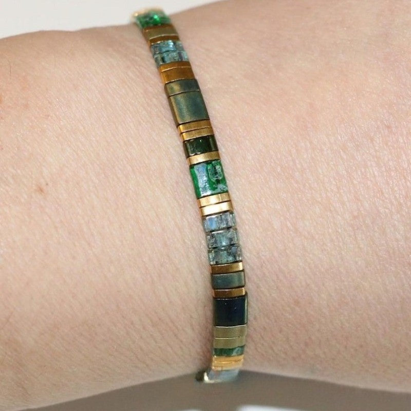 Boho Mosaic Glass Bracelet